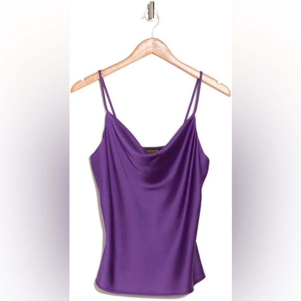 Renee C Cowl Neck Satin Camisole